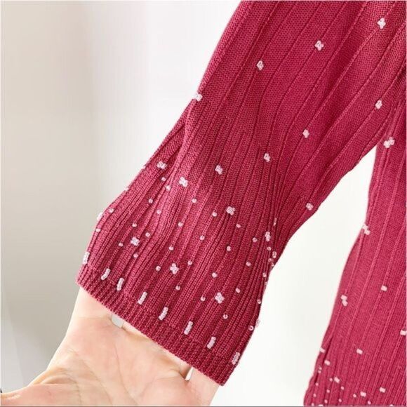 Classiques Entier Vintage‎ Beaded Silk Burgundy Cardigan Sweater Set - Picture 8 of 11